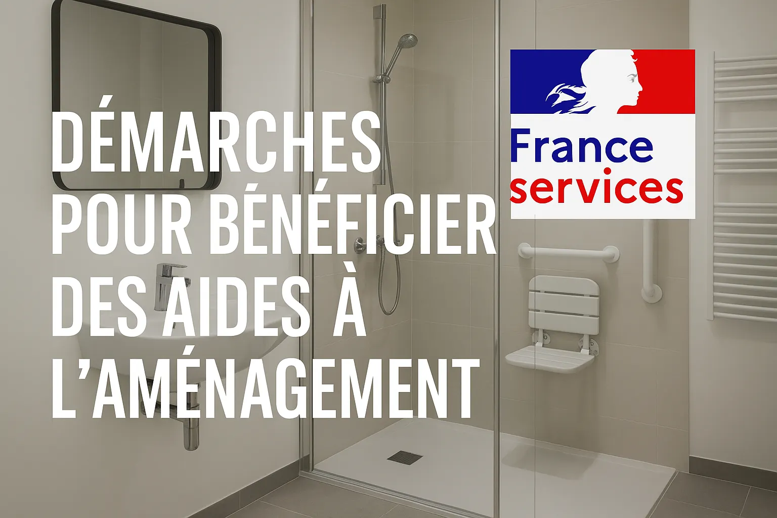 salle de bain avec le logo France Services